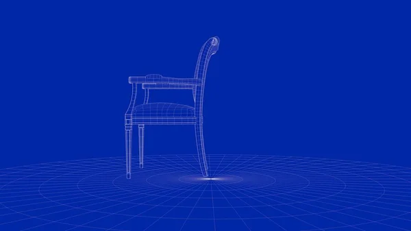 3D-rendering av objektets kontur stol — Stockfoto