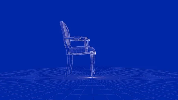3D-rendering av objektets kontur stol — Stockfoto
