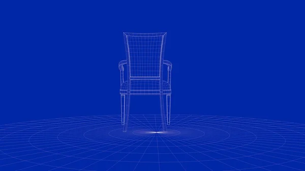 3d 绘制轮廓椅对象 — 图库照片