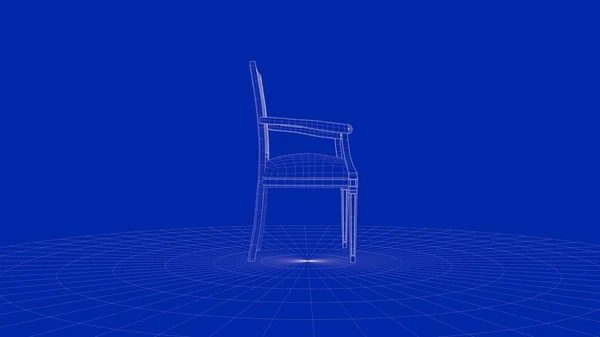 3d rendering of an outline chair object — Stock Photo, Image