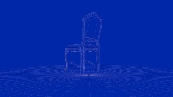 3d rendering of an outline chair object — Stock Photo, Image