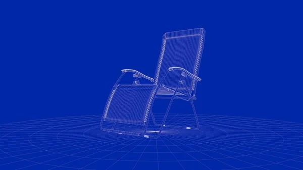3D rendering ของวัตถุเก้าอี้บรรทัด — ภาพถ่ายสต็อก