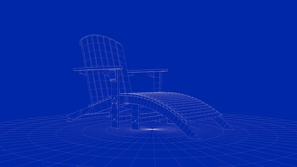 3D-weergave van een outline-object stoel — Stockfoto