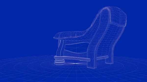 3D rendering ของวัตถุเก้าอี้บรรทัด — ภาพถ่ายสต็อก
