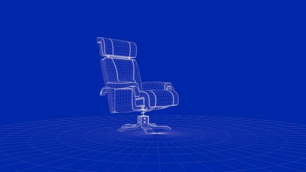 3d rendu d'un objet de chaise de contour — Photo