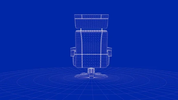 3D vykreslování obrysu objektu židle — Stock fotografie