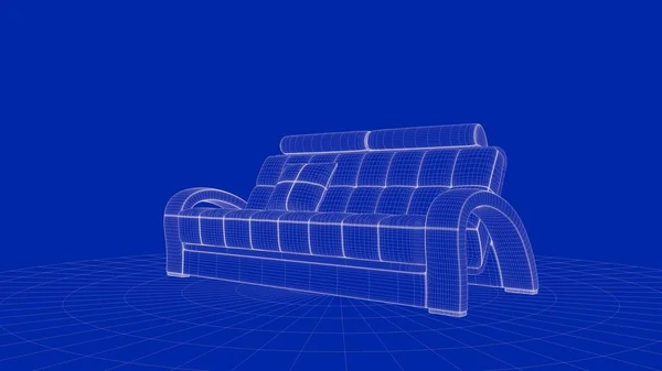 3d rendering of an outline chair object — Stock Photo, Image