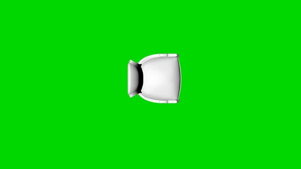 Rendering 3d di una sedia bianca isolata sulla vista superiore verde — Foto Stock