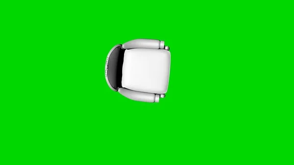 3d rendering of a white chair isolated on green top view — Stock Photo, Image