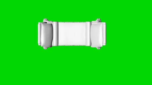 3D-rendering av en vit stol isolerad på gröna ovanifrån — Stockfoto