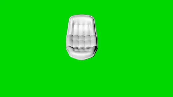 3d rendering of a white chair isolated on green top view — Stock Photo, Image