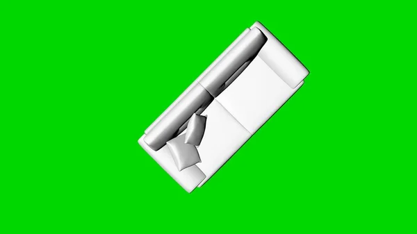3d rendering of a white chair isolated on green top view — Stock Photo, Image