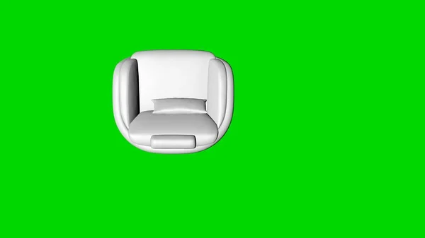 Representación 3d de una silla blanca aislada en vista superior verde —  Fotos de Stock