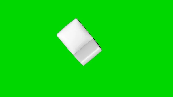 Renderowania 3D białe krzesła na białym tle na zielony widok z góry — Zdjęcie stockowe