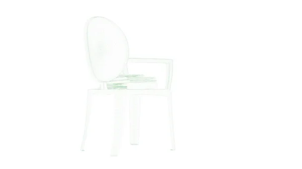 3D vykreslování blueprint židle izolované na bílém — Stock fotografie