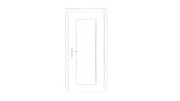 Beyaz izole bir plan kapı 3D render — Stok fotoğraf