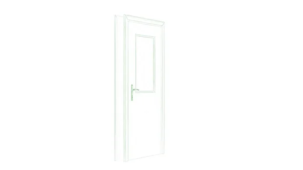 白で隔離青写真ドアの 3 d レンダリング — ストック写真