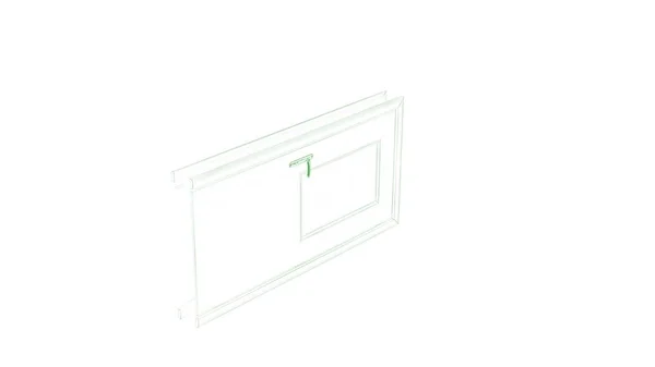 3D-Rendering einer Blaupause Tür isoliert auf weiß — Stockfoto