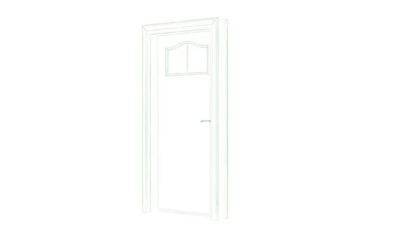 Representación 3d de una puerta de anteproyecto aislada en blanco —  Fotos de Stock