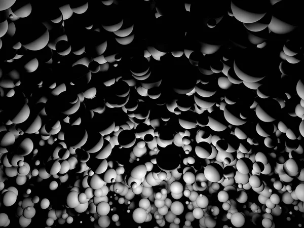 Rendering 3d di sfere bianche su sfondo scuro — Foto Stock