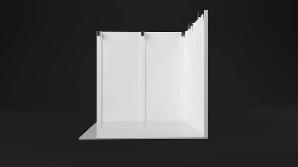 Τρισδιάστατη απεικόνιση του ένα λευκό εκθεσιακό περίπτερο με φως για differen — Φωτογραφία Αρχείου
