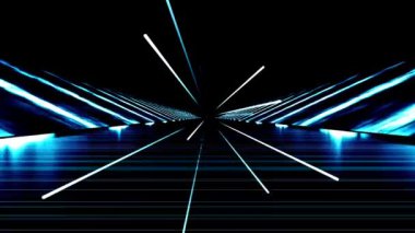 koyu arka plan beyaz kiriş futuristik bir yol döngü 3d render