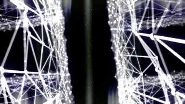 karanlık bir arka plan üzerinde yavaşça geometrik şeklin 3D döngü işleme