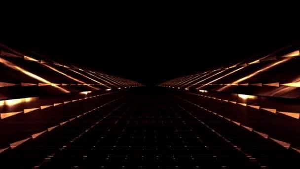 Loop Rendering Futuristic Road Dark Background White Beams — Stock Video