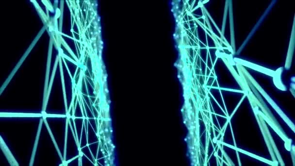 Петля Відображення Геометричної Форми Рухається Повільно Темному Тлі — стокове відео