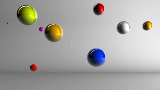 Bucle Representación Movimiento Repentino Esferas Técnicas Dentro Estudio — Vídeo de stock