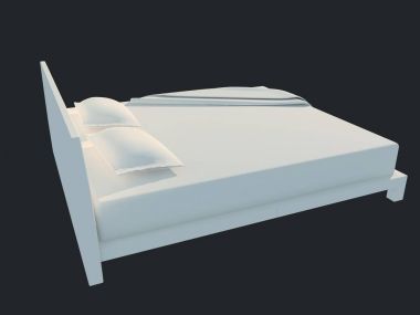 3D render izole bir siyah koyu arka plan üzerine beyaz bir yatak