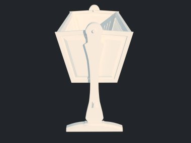 3D render izole bir siyah koyu arka plan üzerine beyaz bir yatak