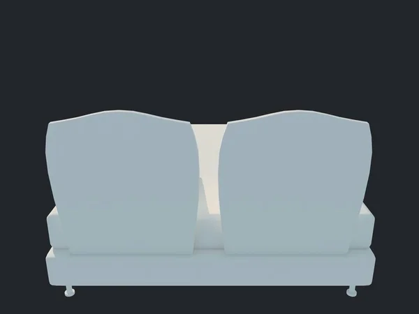 3D rendering elszigetelt fekete sötét alapon fehér ágy — Stock Fotó