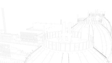 bir planı sanayi kenti detaylı nesne ile 3D render