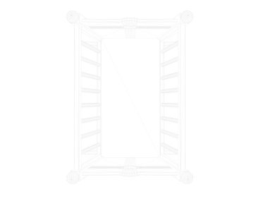 Beyaz bir arka plan üzerinde çizgili bir yatak 3D render