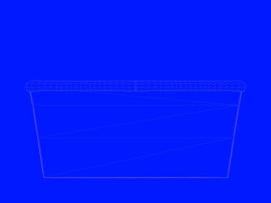 bir yatak planı satırları üzerinde mavi bir arka plan olarak 3D render