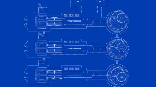 3d rendu d'une ville industrielle de plan avec objet détaillé — Photo