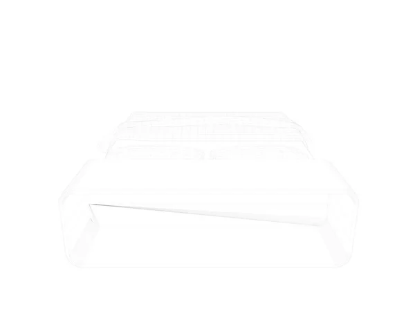 3d rendering of a lined bed on a white background — Stock Photo, Image