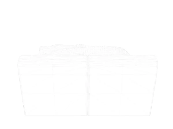 3d rendering of a lined bed on a white background — Stock Photo, Image