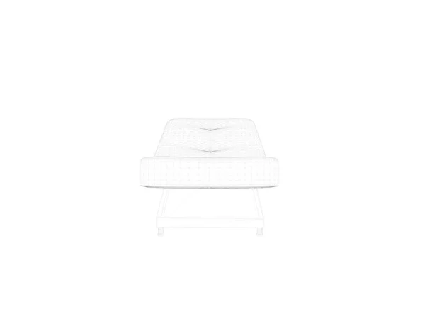 3d rendering of a lined bed on a white background — Stock Photo, Image