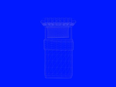 bir yatak planı satırları üzerinde mavi bir arka plan olarak 3D render