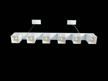 üzerinde siyah bir backgro izole bir beyaz lamba kolye 3D render