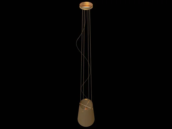 3d representación de un colgante de lámpara de oro aislado en un fondo negro —  Fotos de Stock