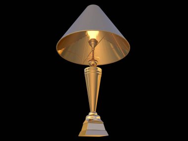 üzerinde siyah bir backgr izole bir altın lamba kolye 3D render