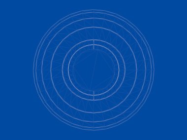 bir plan lamba ışık tutucu 3D render izole bir mavi 