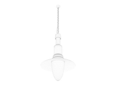 bir plan lamba ışık tutucu 3D render beyaz izole