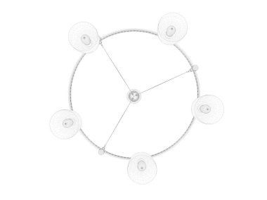 bir plan lamba ışık tutucu 3D render beyaz izole