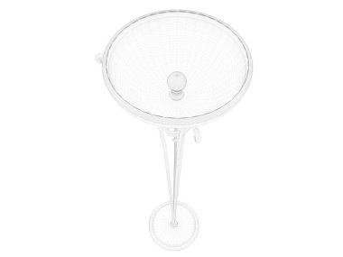 bir plan lamba ışık tutucu 3D render beyaz izole