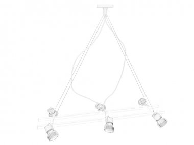 bir plan lamba ışık tutucu 3D render beyaz izole