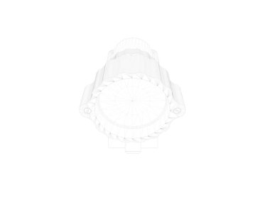 bir plan lamba ışık tutucu 3D render beyaz izole